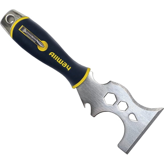 KKFEN-DSXG16 Soft Grip 16-in-1 Painter's Multi Tool with Hammer End and 2 Screwdriver Bits