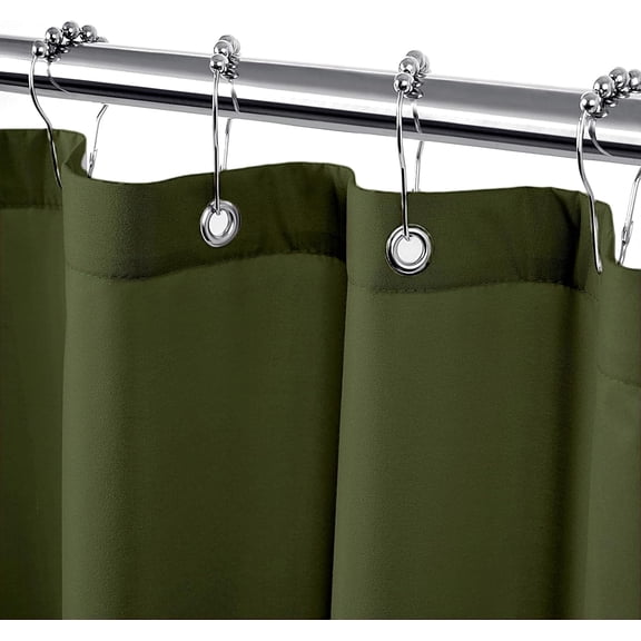 KKFEN-Dark Green Fabric Shower Curtain Liner with 3 Large Magnets, Waterproof & Soft Cloth Shower Curtain Liner,Washable Shower Curtain for Bathroom,72 x 78 inches,Cortinas de Bao