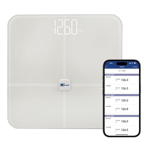 KKFEN-Digital Biometrics Scale | Measures 12 Body Composition Metrics | Bluetooth | Android & iOS Compatible | ITO Safety Glass | MyHealthConnected App | 397 lbs / 180 Kg Capacity