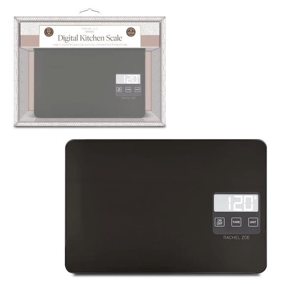 KKFEN-Digital Kitchen Food Scale with Non-Slip Base for Home and Kitchen, Measures in Pounds, Grams, Milliliters & Kilograms, Battery Operated Aluminum Electric Scale for Meals, Baking & Diets