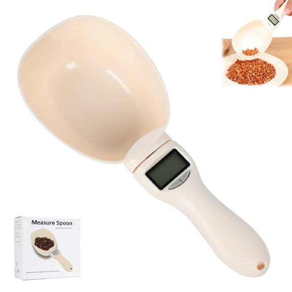 KKFEN-Digital Measuring Spoon Scale, 800g / 0.1g High Precision Electric Measuring Spoon with Led Display, Upgraded Multi-Functional Digital Food Scale, Removable Handle for Kitchen Gadgets and Daily