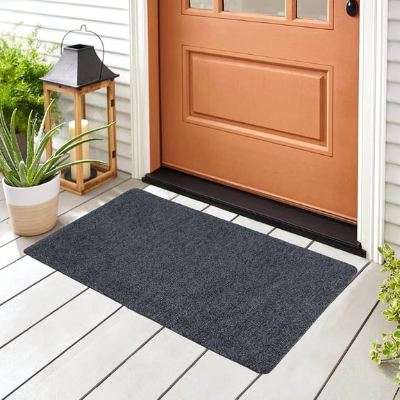 KKFEN-Doormats Outdoor and Indoor Ultra Thin Design, Strong Stain-Resistant Entryway Mats, Low Profile Inside Doormat, Non Slip Rubber Backing Bath Rug for Patio, Porch, 30" x 17"