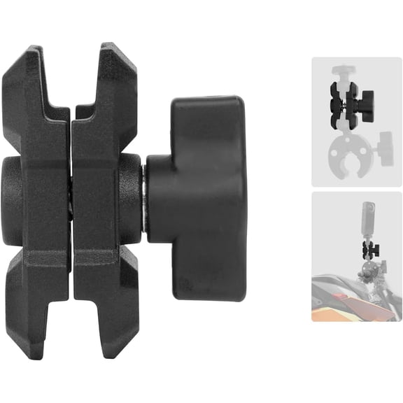 KKFEN-Double Socket Arm,Extension Arm Compatible with Mounts Any B Size 1" Ball Head Components & Bike Motorcycle Car Phone Mount Holder with 1'' Ball Adapter, Aluminum Alloy & Short 2.36", 75001