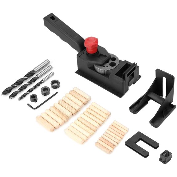 KKFEN-Drilling 38pcs/Set Wood Dowel Straight Hole Jig Drill Bit Woodworking Carpentry Positioner Locator DIY Tool
