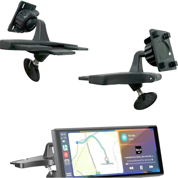 KKFEN-EXTOMUXE CD Slot Mount for CarPlay Screen [Upgarded], Adjustable Tool-Free Installation 360 Rotation CD Mount for CarPlay Screen Compatible with 7-11" Monitors