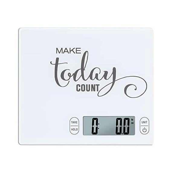KKFEN-Eat Smart Eat Smart 11lb Food Kitchen Glass Scale with Inspirational Message