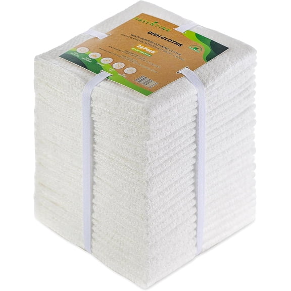KKFEN-Eco-Friendly Reusable Dish Cloth Set 24-Pk Multipurpose Kitchen Cleaning Cloth Made from Recycled Materials Absorbent, Dish Towels & Non-Scratch Cleaning Rags, 12x12 in.