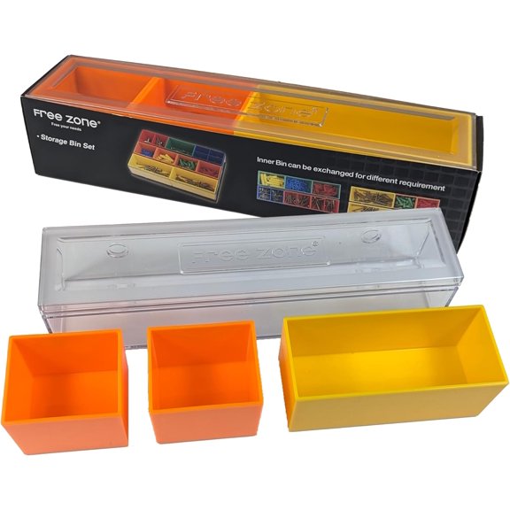 KKFEN-FREE ZONE - Storage Bins Set, Plastic Garage Rack, Screw Storage,Bit Storage, Tool Organizers, Large and Small Inner Bin