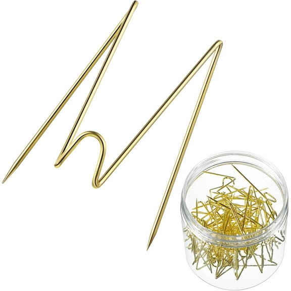 KKFEN-Fabric Panel Wall Wire Hooks Cubicle Hooks with Clear Storage Box for Interior Exterior Decor for Picture Home School Office DIY(Gold,50 Pcs)