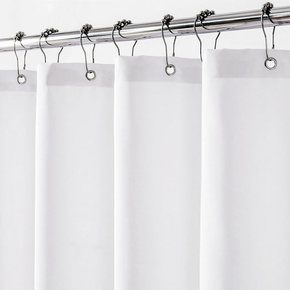KKFEN-Fabric Shower Curtain Liner with Large Magnets,54 x 66 inches Waterproof & Soft Cloth Shower Curtain,Washable White Shower Curtain for Bathroom,Cortinas de Bao