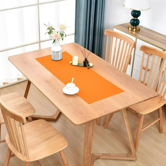 KKFEN-Farmhouse Orange Table Runner Small Short Table Runners 36 Inches Coffee Table Runner for Dresser Living Room Bedroom Holiday Party Banquet 12X36 Inch