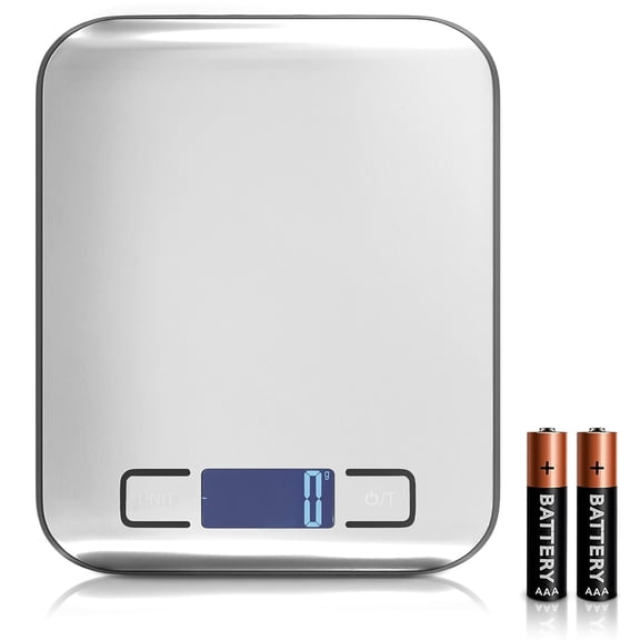 KKFEN-Food Scale with 4-Point Sensor - Kitchen Scales Digital Weight Grams and Ounces, kg, lb, ml, Milk ml with LCD Display, 22lb Load, 0.05oz Increments, Tare & Auto-Off Feature - for Cooking and Ba