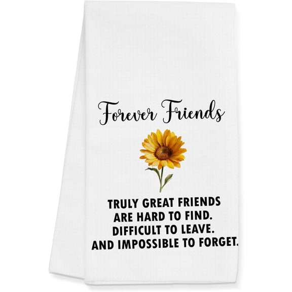 KKFEN-Friends Forever Kitchen Towels Gifts for Women Friends Sister BFF Bestie, Friendship Dishcloths Tea Towels for Kitchen Bathroom Decor (16x24 inches)