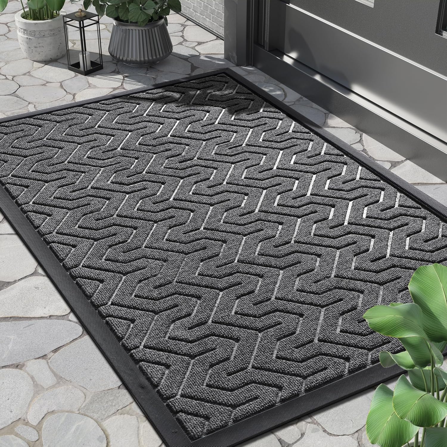 KKFEN-Front Door Mat Outside Entrance 29.5x17, Waterproof Heavy Duty ...