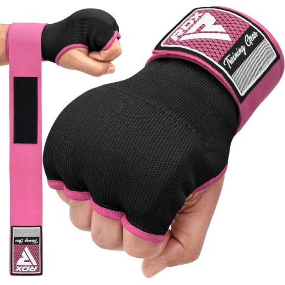 KKFEN-Gel Boxing Hand Wraps Inner Gloves Men Women, Quick 100cm Long Wrist Straps, Elasticated Padded Fist Under Mitts Protection, Muay Thai MMA Kickboxing Martial Arts