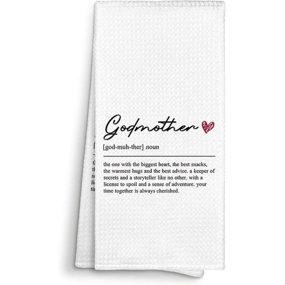 KKFEN-Godmother Definition Gifts Kitchen Towels Decorative 16x24, Godmother Dish Towel Cloths Dishcloths Tea Towel, Godmother Bathroom Kitchen Hand Towel Decor