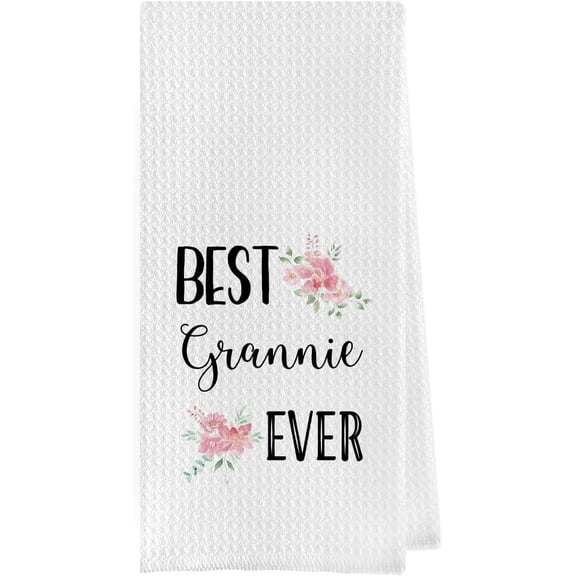 KKFEN-Gqtt Granny Gifts Dish Towel - Grannie Waffle Weave Kitchen Towel, Best Grandma Gifts Hand Towels, 1624 Inches