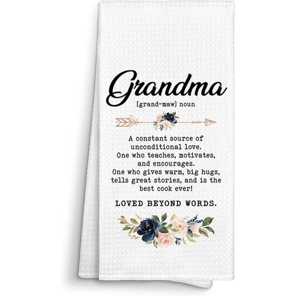 KKFEN-Grandma Definition Gifts Kitchen Towels Decorative, Grandma Dish Cloths Tea Towel Gifts for Grandmother Grandparents Bathroom Kitchen Dishcloths Hand Towel Decor 16x24