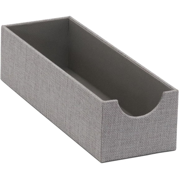 KKFEN-Grey 725-1 Deep Drawer Organizer Box for Storage | 12 in x 4 in x 3.13, Silver