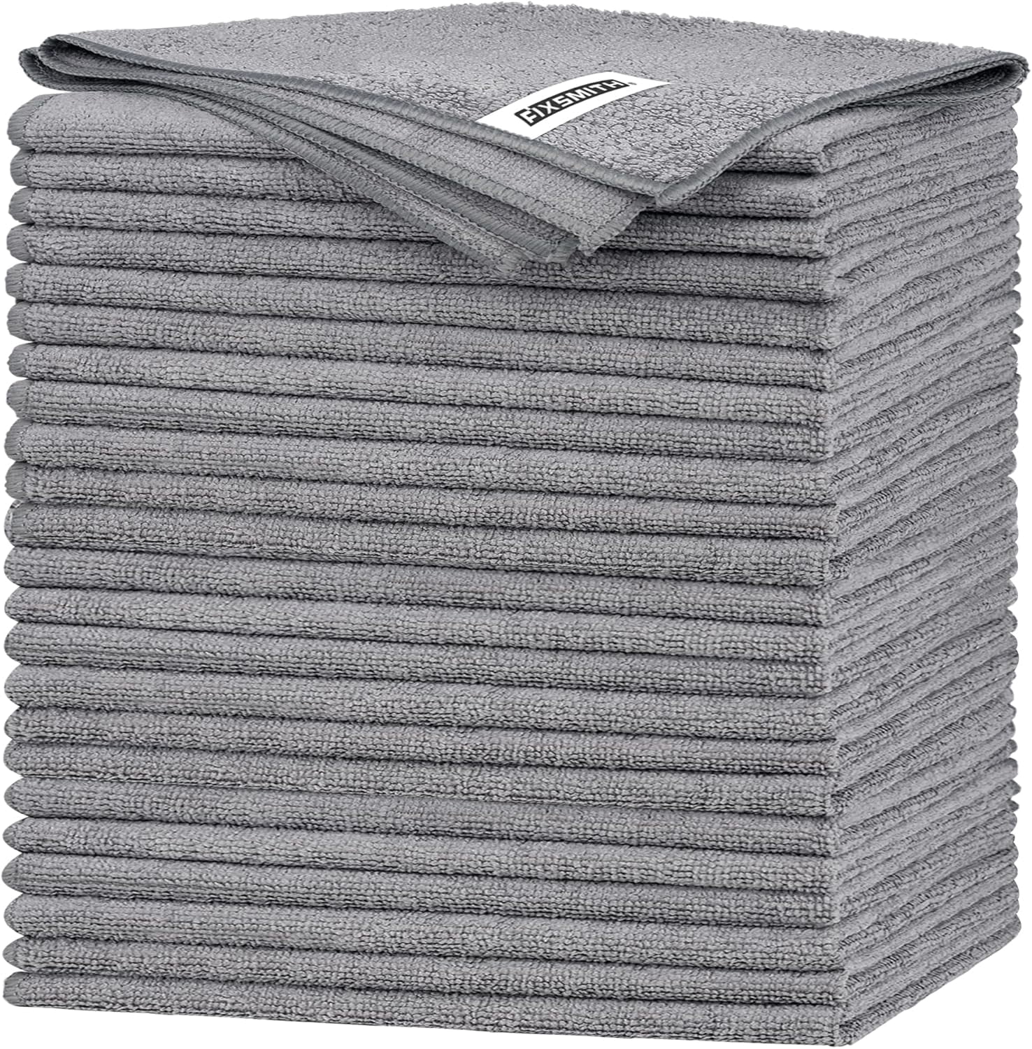 KKFEN-Grey Microfiber Cleaning Cloth -Pack of 24, Highly Absorbent ...