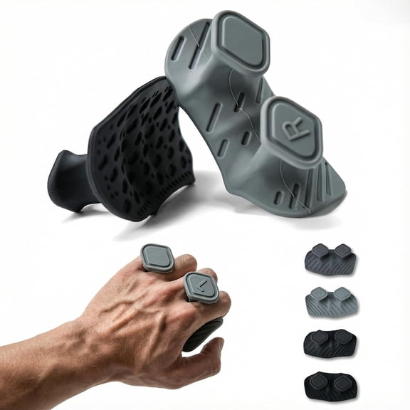 KKFEN-Gym Grips with Dual Finger Clips  Secure Fit for Pull-Ups, Weight Lifting & Barbell Training, Prevents Slippage & Calluses