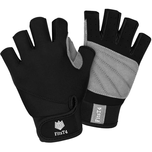 KKFEN-Half Finger Padded Palm Gloves for Diving, Sailing, Jet Skiing, Stand-UP Boarding, Kayaking and Water Skiing, Suitable for Men&Women&Youth