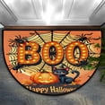 thumbnail image 1 of KKFEN-Halloween Cat Spider Pumpkin Moon Half Round Door Mat, Non-Slip Entrance Welcome Mat for Indoor Semi Circle Bathroom Floor Rugs Outdoor Mats House Heavy Duty Doormat for Kitchen Living Room 36x, 1 of 4