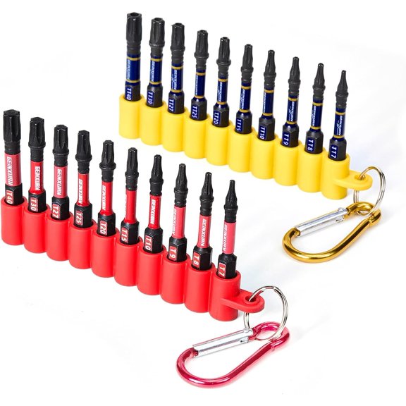 KKFEN-Impact Torx Screwdriver Bits Set, 20 Pieces 2Security T7-T40 Magnetic S2 Steel Multi Star Driver Bits with Soft Hanging Strips