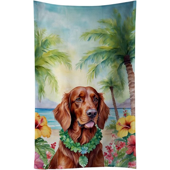 KKFEN-Irish Setter Luau Kitchen Towel Dish Cloths Guest Hand Towel Decorative Bathroom Towel for Face,Tea, Dishcloth, Kitchen and Bath