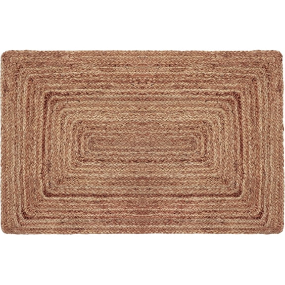 KKFEN-Jute Rug - Braided 100% Jute Door Mat - Woven Neutral Reversible Small Rug - Entryway Kitchen Living Room Bedroom Bathroom Farmhouse Rustic Boho Door Mat Throw Carpet - 22x34 - Natural