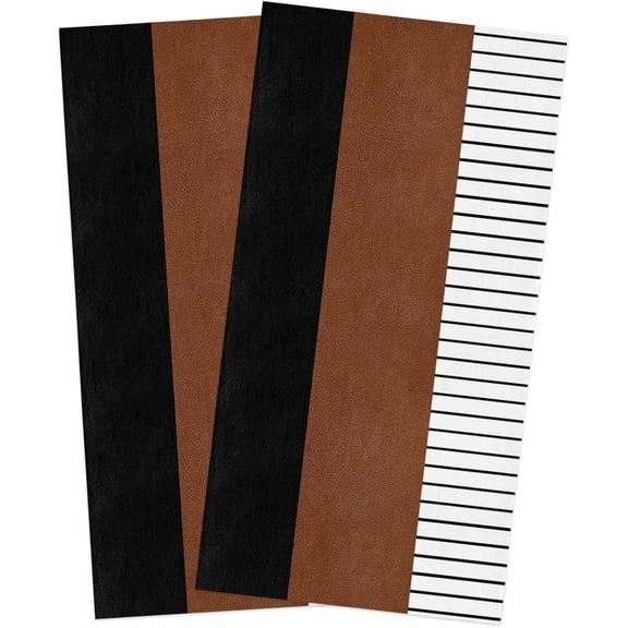 KKFEN-Kitchen Towels Set of 2 Brown Black Lines Dish Towels and Dishcloths Sets Decorative Tea Towel Boho Style Absorbent Hand Towels for Kitchen Bathroom Drying Cleaning Backing Home Decor