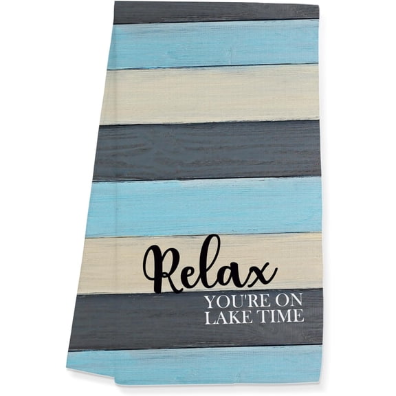 KKFEN-Lake House Towels Gifts, Lake Accessories Towels for Kitchen Bathroom Decor (16x24 inches)