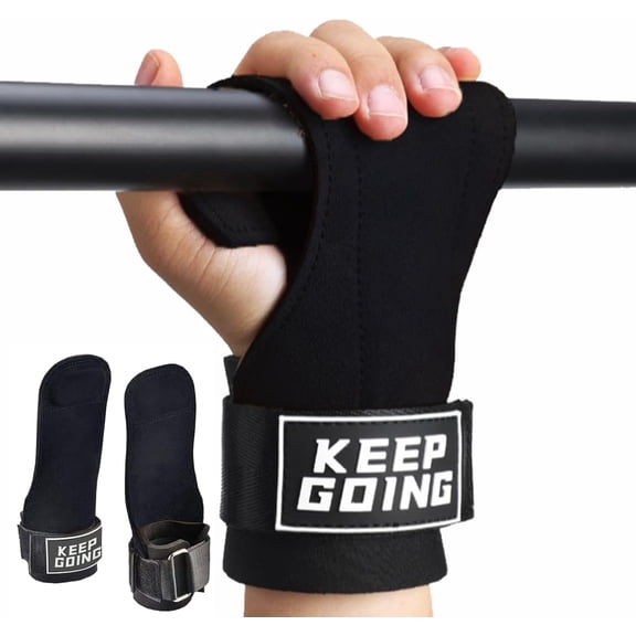 KKFEN-Leather Weight Lifting Gloves Wrist Straps for Weightlifting, Lifting Straps Cobra Grips Deadlift Straps Weight Lifting Straps, Gym Straps Gym Gloves for Men Weight Grips for Women