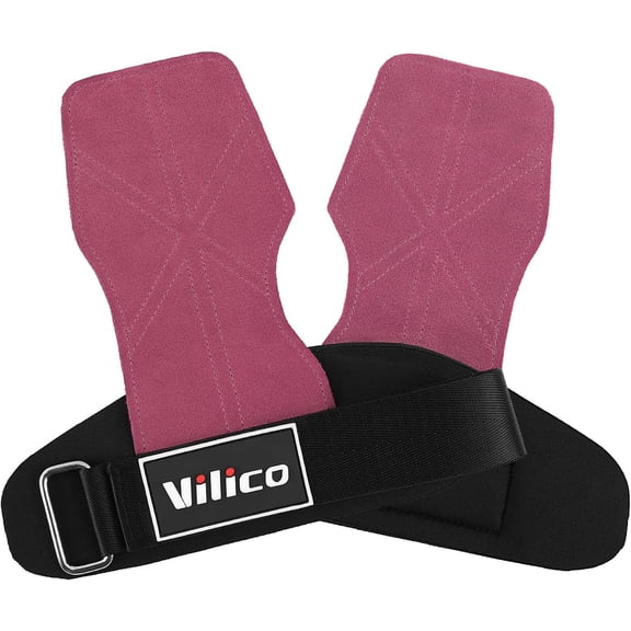 KKFEN-Leather Weight Lifting Gloves Wrist Straps for Weightlifting, Adjustable Weight Lifting Straps Cobra Grips, Gym Strap Gym Gloves for Men Women