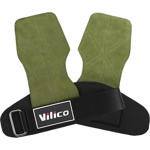 KKFEN-Leather Weight Lifting Gloves Wrist Straps for Weightlifting, Adjustable Weight Lifting Straps Cobra Grips, Gym Strap Gym Gloves for Men Women