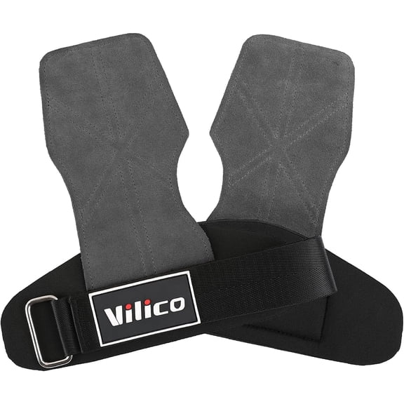 KKFEN-Leather Weight Lifting Gloves Wrist Straps for Weightlifting, Adjustable Weight Lifting Straps Cobra Grips, Gym Strap Gym Gloves for Men Women