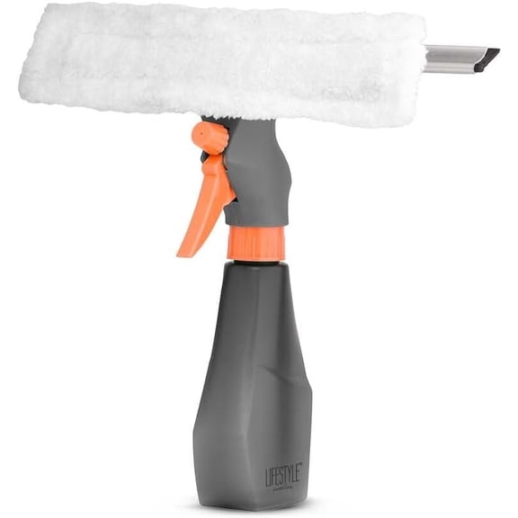 KKFEN-Lifestyle Window Cleaner with Extendable Telescopic Handle, Wide Microfiber Cleaning Head, Washable Pads for Streak-Free Cleaning on Home, Car, Mirrors, Glass Doors, Skylights, and More