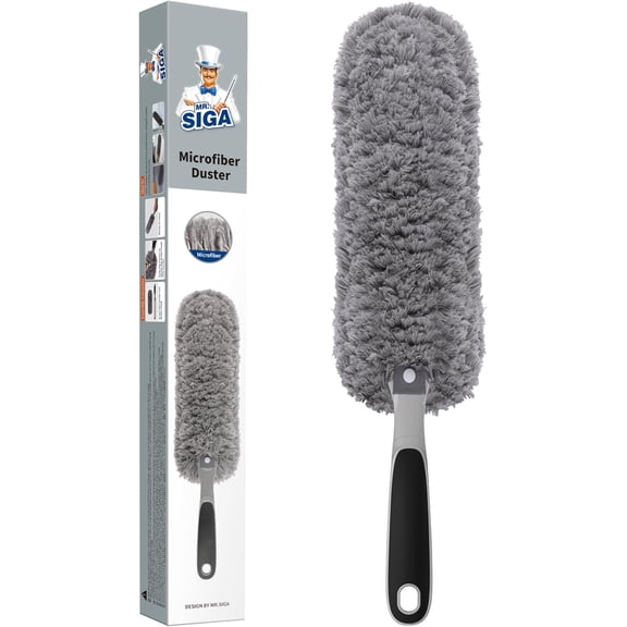 KKFEN-Lint Free Microfiber Duster, Washable Duster for Household Cleaning Gray