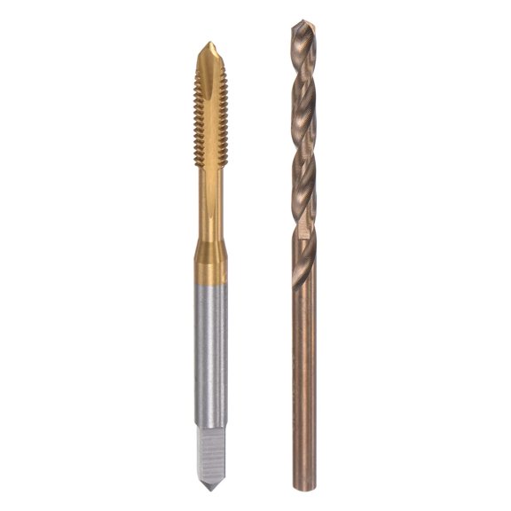 KKFEN-M4 x 0.7 Spiral Point Thread Tap and 3.3mm Drill Bit Set, Metric Titanium Plated Cobalt High Speed Steel Machine Screw Thread Tap Threading Tool