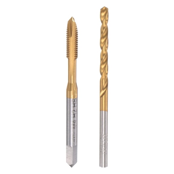 KKFEN-M4 x 0.7 Spiral Point Thread Tap and 3.3mm Twist Drill Bit Set, Metric Titanium Plated 6542 High Speed Steel Machine Screw Thread Tap Threading Tool