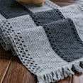 thumbnail image 1 of KKFEN-Macrame Table Runner Grey Boho Table Runners with Tassels Hand Woven Cotton Table Runner Rustic Farmhouse Table Runners for Bohemian Kitchen Dining Table(12x60in), 1 of 4