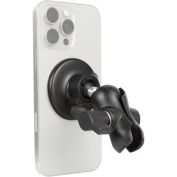 KKFEN-Magnetic Cell Phone Holder Base with 2.34" Double Socket arm for MagSafe iPhone 17 16 15 14 13 Series,Compatible with RAM B Size Ball Mounts