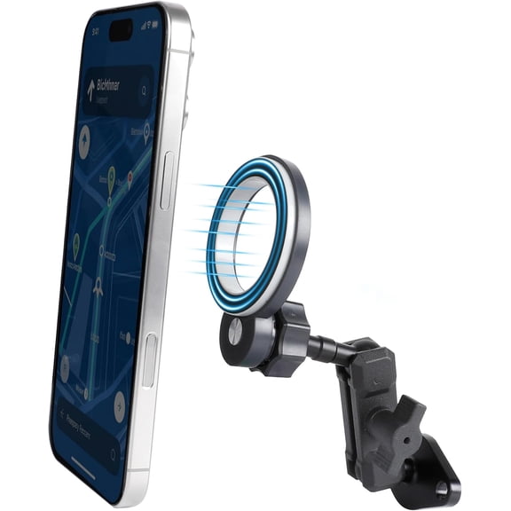 KKFEN-Magnetic Phone Holder with AMPS Standard Drill Base for Magsafe, Aluminum 360 Rotation Phone Mount for Car Dashboard Truck Boat Desk, Compatible with iPhone 16 15 14 13 12 Series