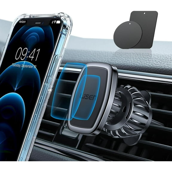 KKFEN-Magnetic Phone Holder for Car, Upgraded Clip + Ultra 6 Strong Magnets, Phone Magnets for Back of Cell Phone, Soporte de Telefono para carro, Gifts for Women Men, Car Accessories