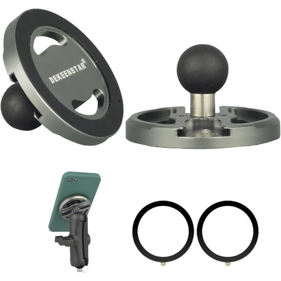 KKFEN-Magnetic Phone Holder Mount with 20mm (0.787 inches) Ball Compatible with Magsafe iPhone 16 15 14 13 Pro Max Ipad Pro Magsafe Ball Mount Phone Holder Adapter for Car