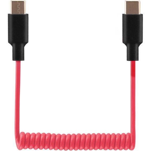 KKFEN-Mic Adapter for Rode Wireless GO 2 ME Pro Micro USB C to USB C Microphone Cable, for Hollyland Lark M1 / M2 / MAX / 150 / M1 / MAX Duo DAC Coiled Cable for PC Computer Android iPhone 15 16