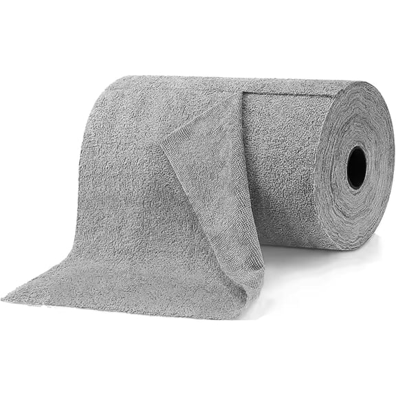 KKFEN-Microfiber Cleaning Cloths Roll  50 Pack | Tear-Away Towels  Reusable| Ultra Absorbent| Washable Rags for Kitchen| House, Car, Garage | Eco-Friendly Microfiber Cleaning Supplies (Gr