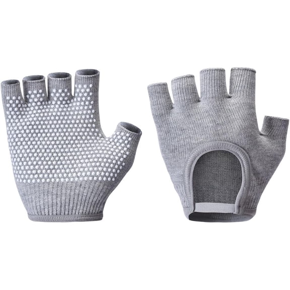 KKFEN-Non-Slip Fingerless Yoga Gloves Ideal for Pilates, Barre, Air Yoga, and Fitness Workouts Breathable Fabric with Enhanced Grip for Stability