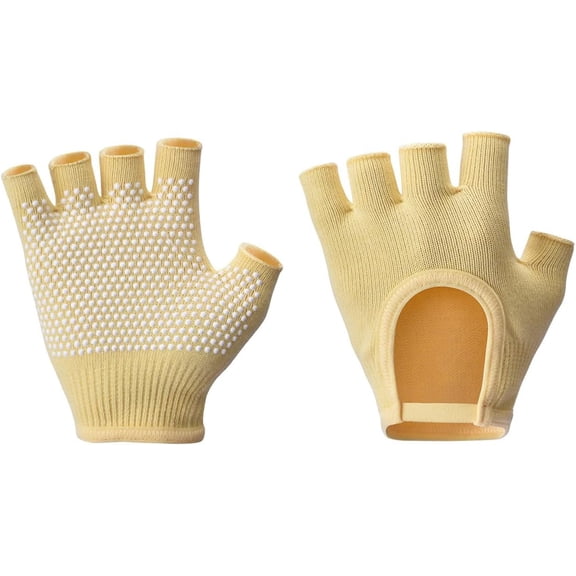 KKFEN-Non-Slip Fingerless Yoga Gloves Ideal for Pilates, Barre, Air Yoga, and Fitness Workouts Breathable Fabric with Enhanced Grip for Stability