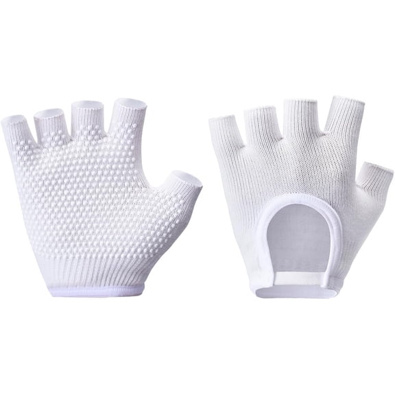 KKFEN-Non-Slip Fingerless Yoga Gloves Ideal for Pilates, Barre, Air Yoga, and Fitness Workouts Breathable Fabric with Enhanced Grip for Stability